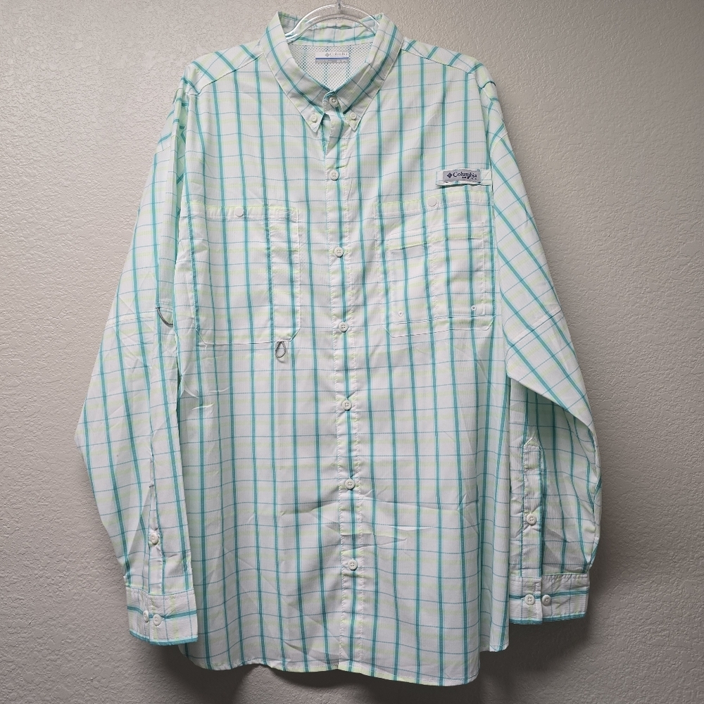 Columbia Men's PFG Checkered Long Sleeve Button Down Shirt